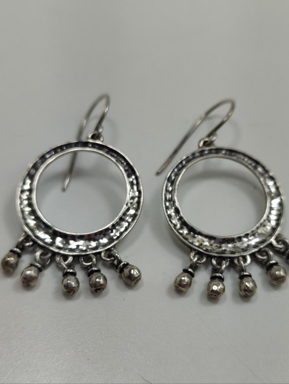 Silpada W1526 Cha Cha Earrings Sterling Silver 925 Retired Hammered Dangle Boho - Picture 3 of 9